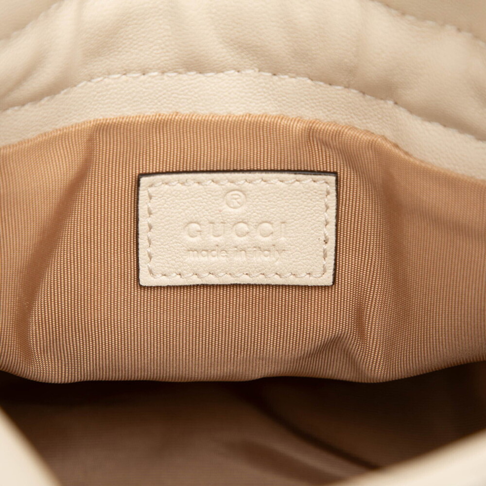 GUCCI Authentic White Leather Shoulder Bag - Picture 5 of 6